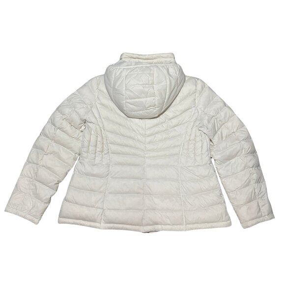 Michael Kors White Packable Down Puffer Winter Jacket With Carrying Bag Size XL - Picture 3 of 15